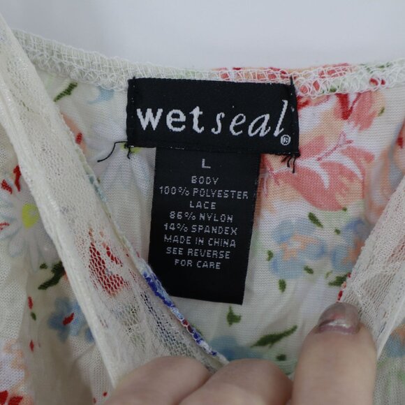 Wet Seal Lace Camisole Women L White Romantic Y2K Babydoll Garden Party Feminine - Picture 4 of 13